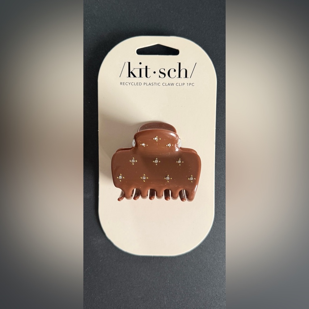 Kitsch Rhinestone Claw Clip -Brown